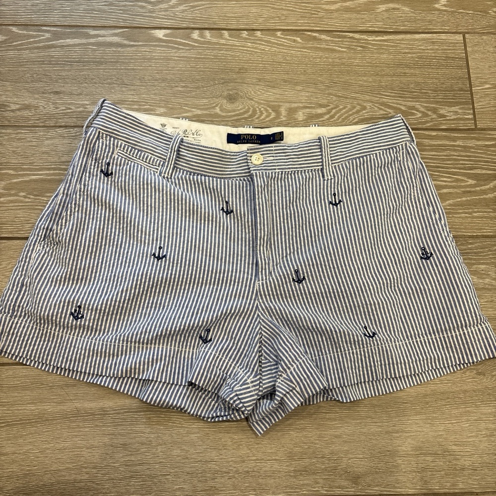 Polo by Ralph Lauren Blue and White Bermuda Shorts
